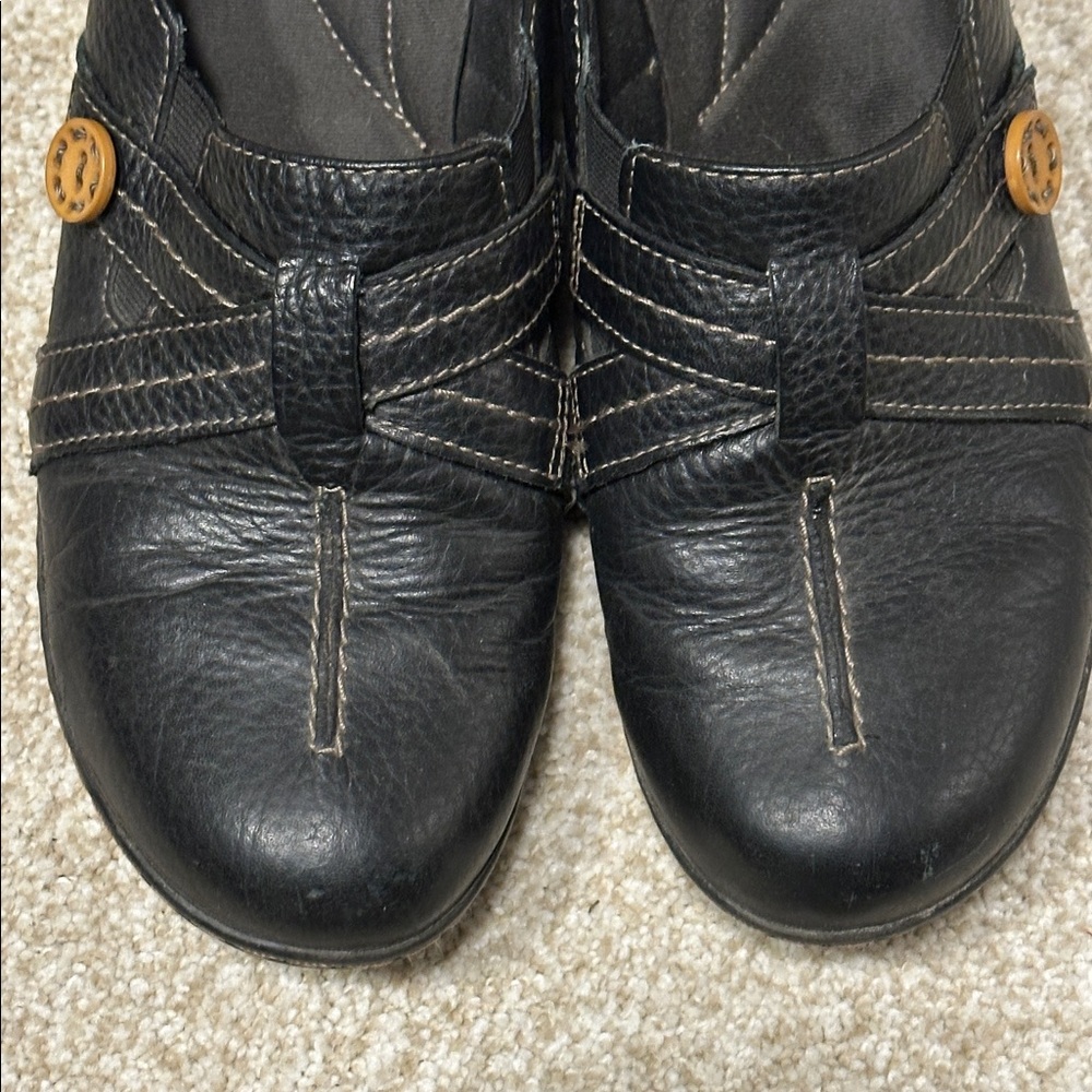 Clarks Womens Comfy Black Ashland Leather Slip on Loafers Size 9.5 - Picture 9 of 10